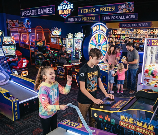 Arcade games at Woodmere Lanes